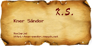 Kner Sándor névjegykártya