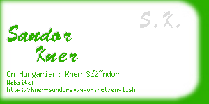 sandor kner business card